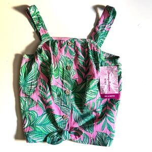 Tommy Bahama Girl’s Sleeveless Tropical Print Top Sz S 5/6 NWT